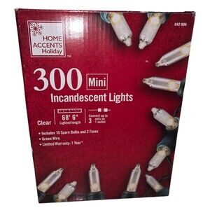 Home Accents Holiday 300 Mini Incandescent Lights ( 68' 6" Lighted Length)